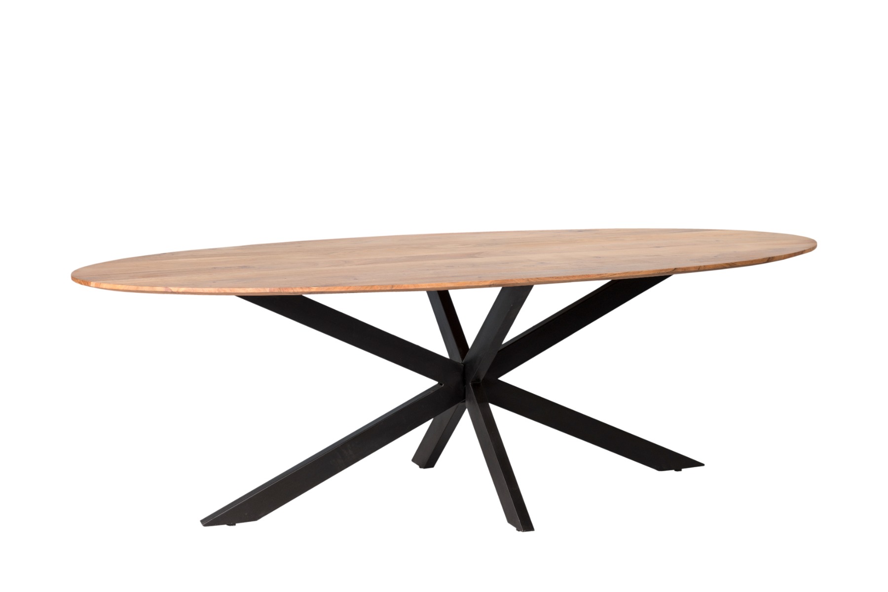 Livingfurn - e Ovale Eetkamertafel -  -  Acasia Hout  - 240 cm - Bruin