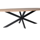 Livingfurn - e Ovale Eetkamertafel -  -  Acasia Hout  - 240 cm - Bruin