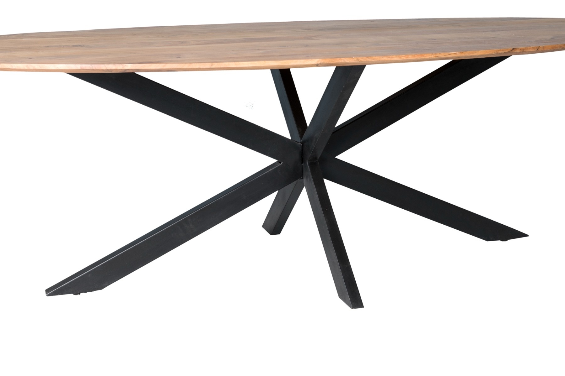 Livingfurn - e Ovale Eetkamertafel -  -  Acasia Hout  - 240 cm - Bruin