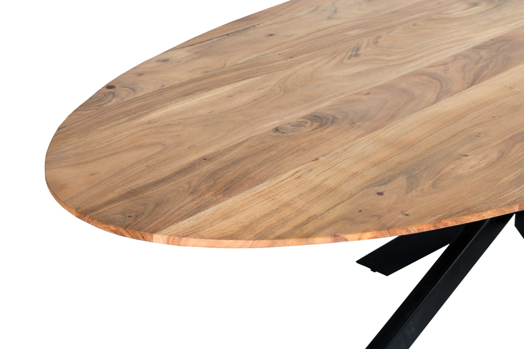 Livingfurn - e Ovale Eetkamertafel -  -  Acasia Hout  - 240 cm - Bruin