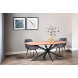 Livingfurn - e Ovale Eetkamertafel -  -  Acasia Hout  - 240 cm - Bruin