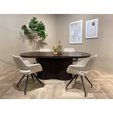 Livingfurn - Eetkamertafel Sevilla Brown 300cm - Mangohout