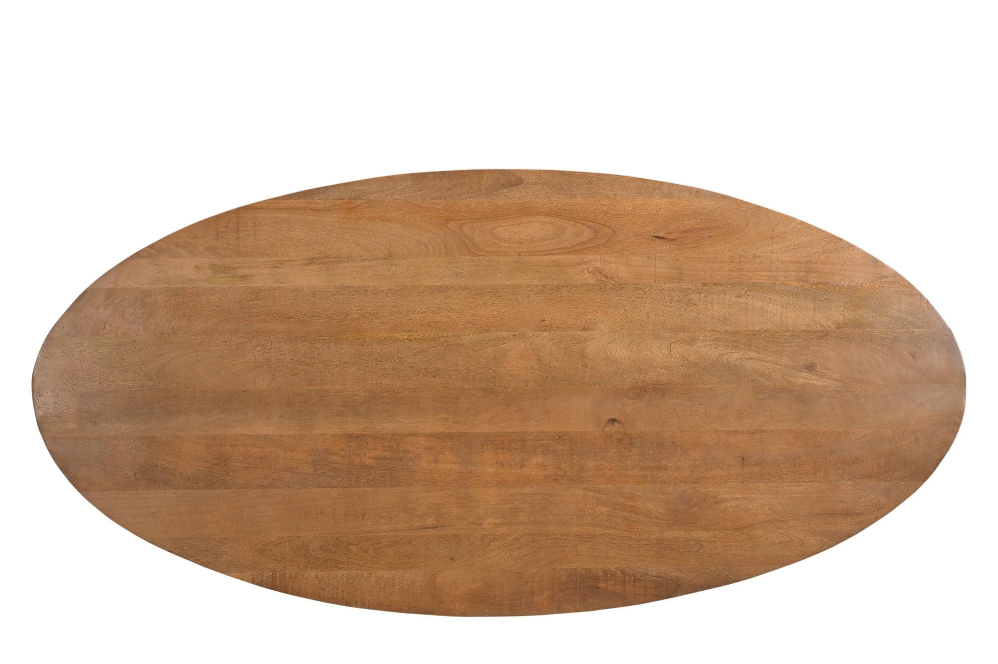 Livingfurn - Eetkamertafel Rocky Oval 210 cm - Mangohout / Gecoat Staal