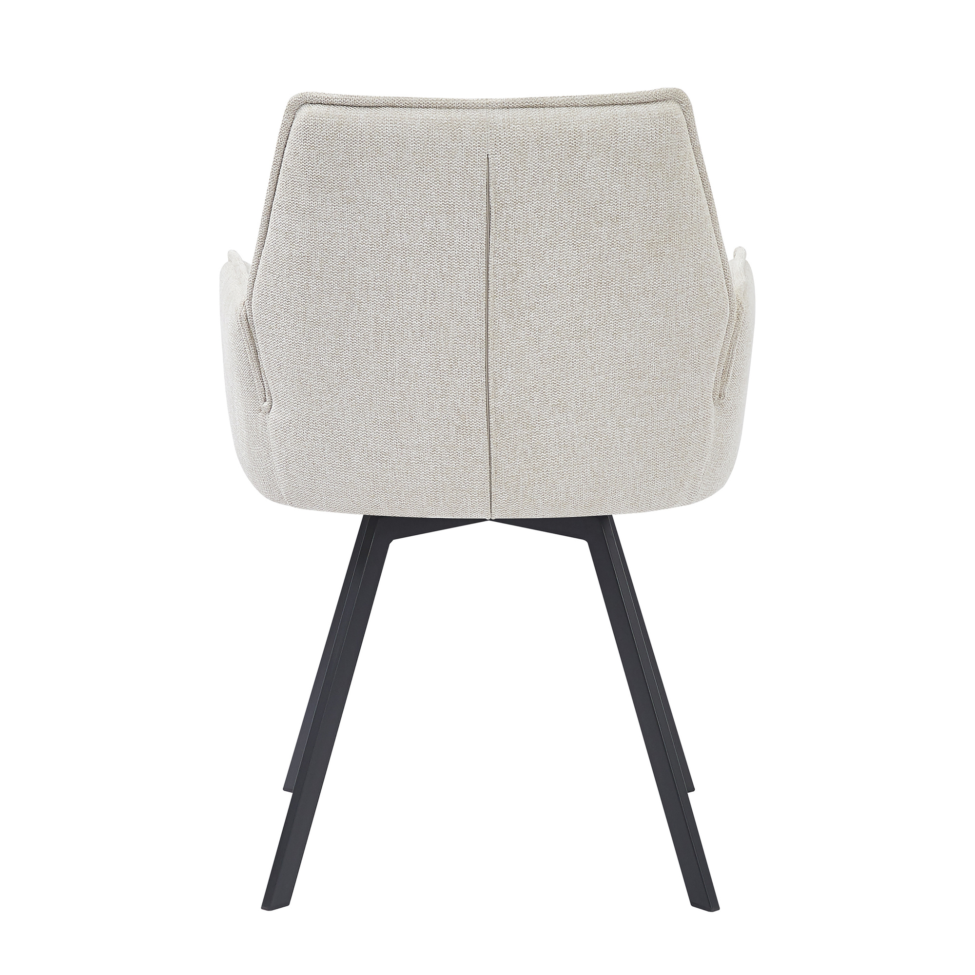 Livingfurn - Eetkamerstoel Louise Beige - Stof / Gecoat Staal - 1 stuk