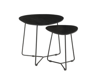 Brix - Salontafel Brix Ivy Zwart - 70x70x43 - Mangohout