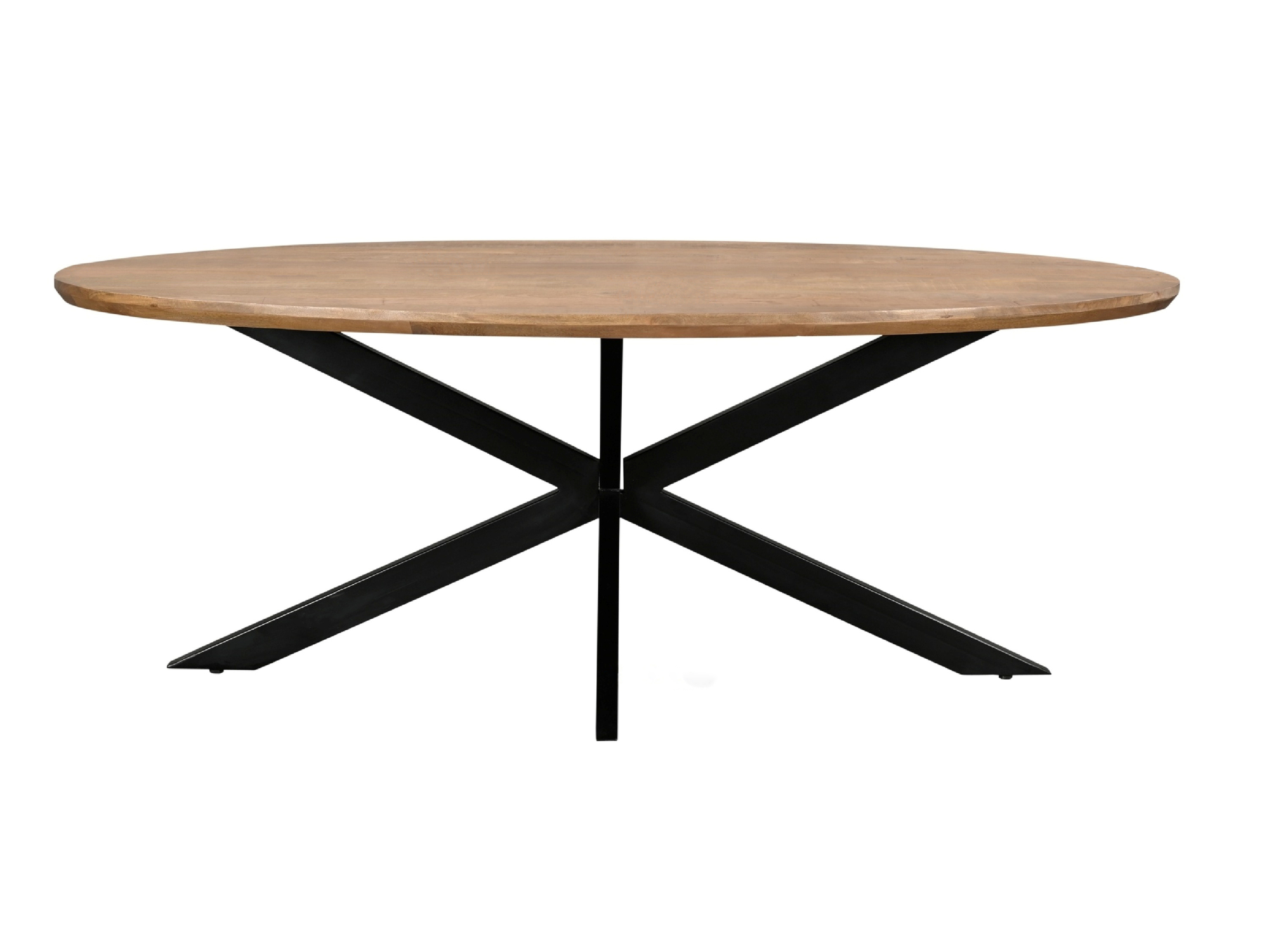 Livingfurn - Eetkamertafel Jesper Oval 240 cm - Mangohout / Gecoat Staal