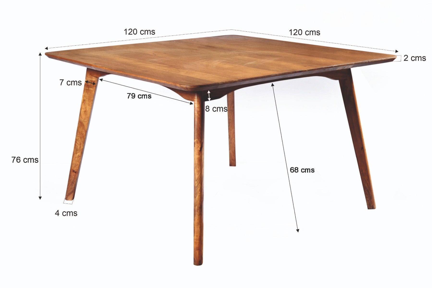 Livingfurn - Eetkamertafel Elias - 120cm -  Mangohout - Bruin