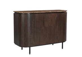 Livingfurn - Dressoir Nora Emperador 115cm - Mangohout / Gecoat Staal