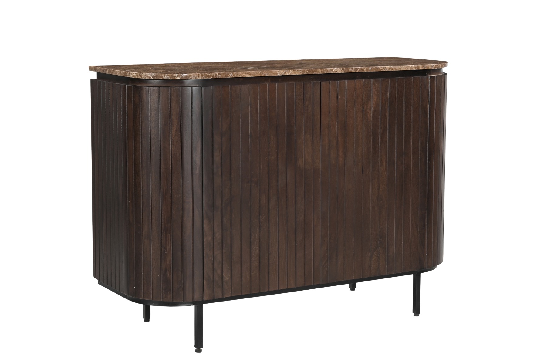 Livingfurn - Dressoir Nora Emperador 115cm - Mangohout / Gecoat Staal