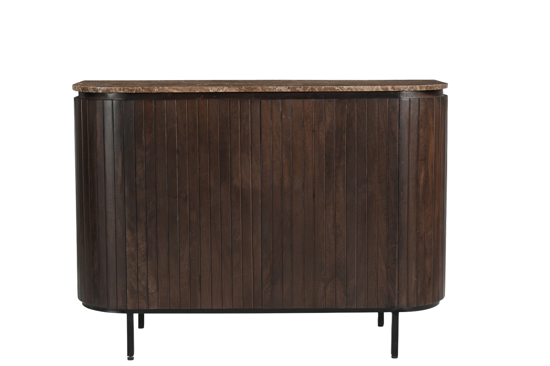 Livingfurn - Dressoir Nora Emperador 115cm - Mangohout / Gecoat Staal