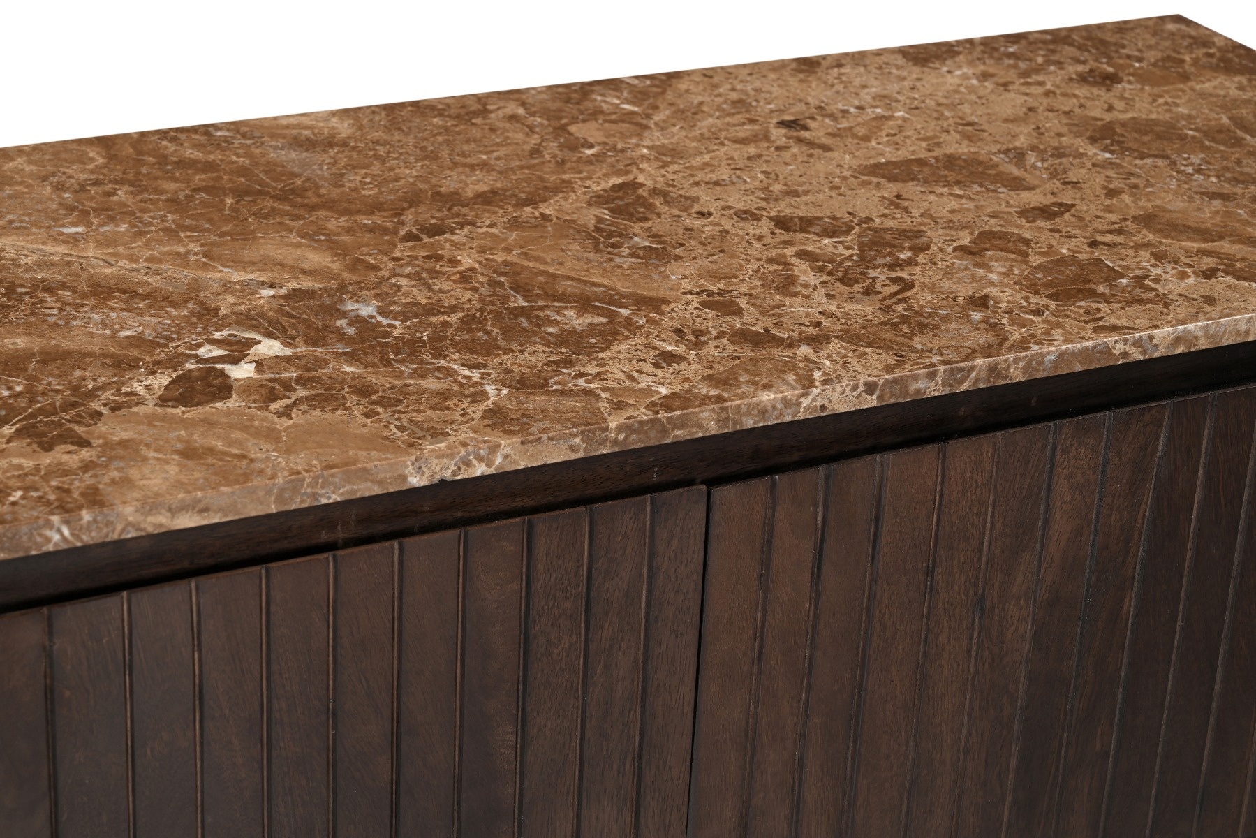 Livingfurn - Dressoir Nora Emperador 115cm - Mangohout / Gecoat Staal