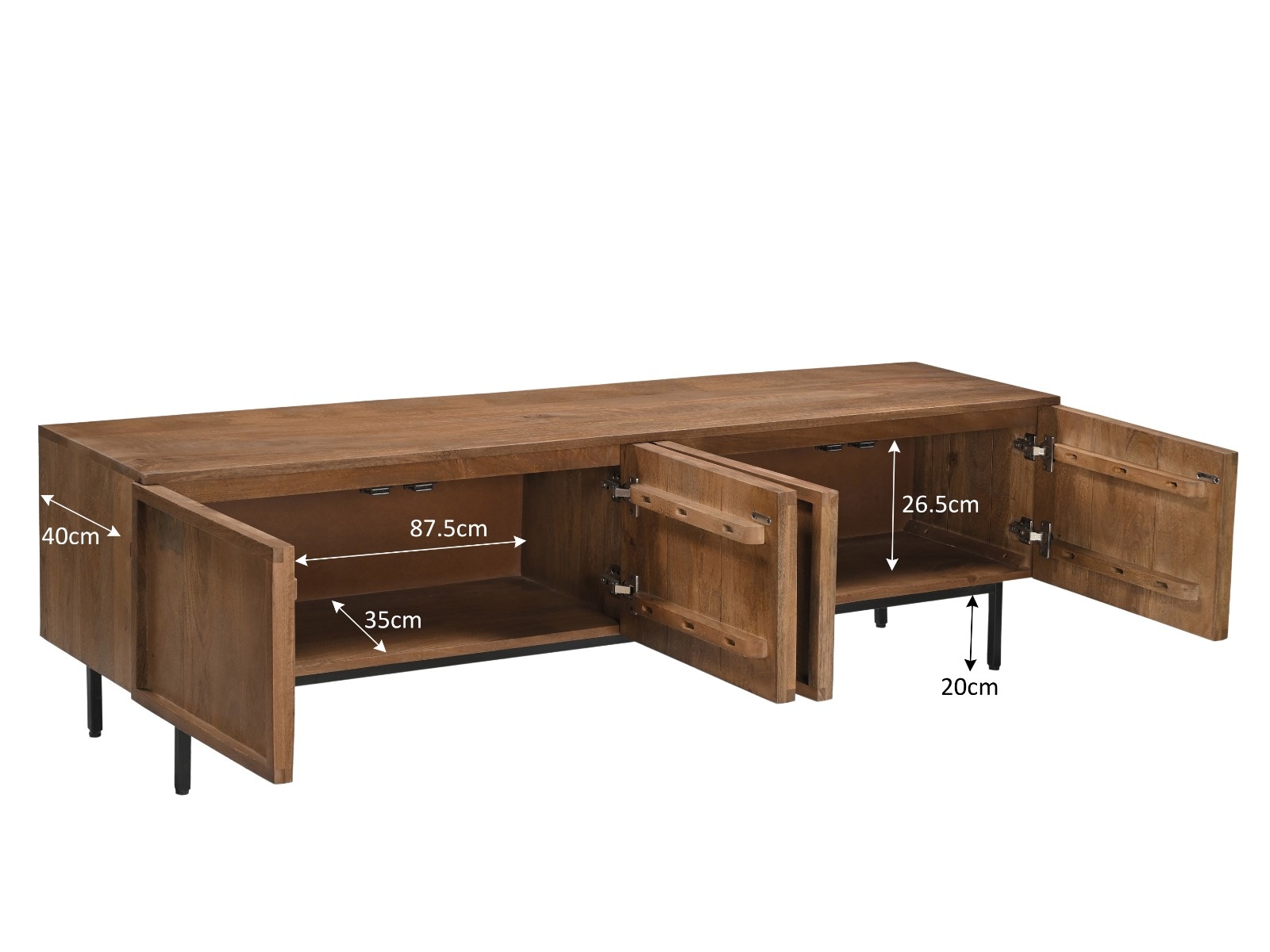Livingfurn - TV meubel Elan - 180x50x40 cm - Mangohout