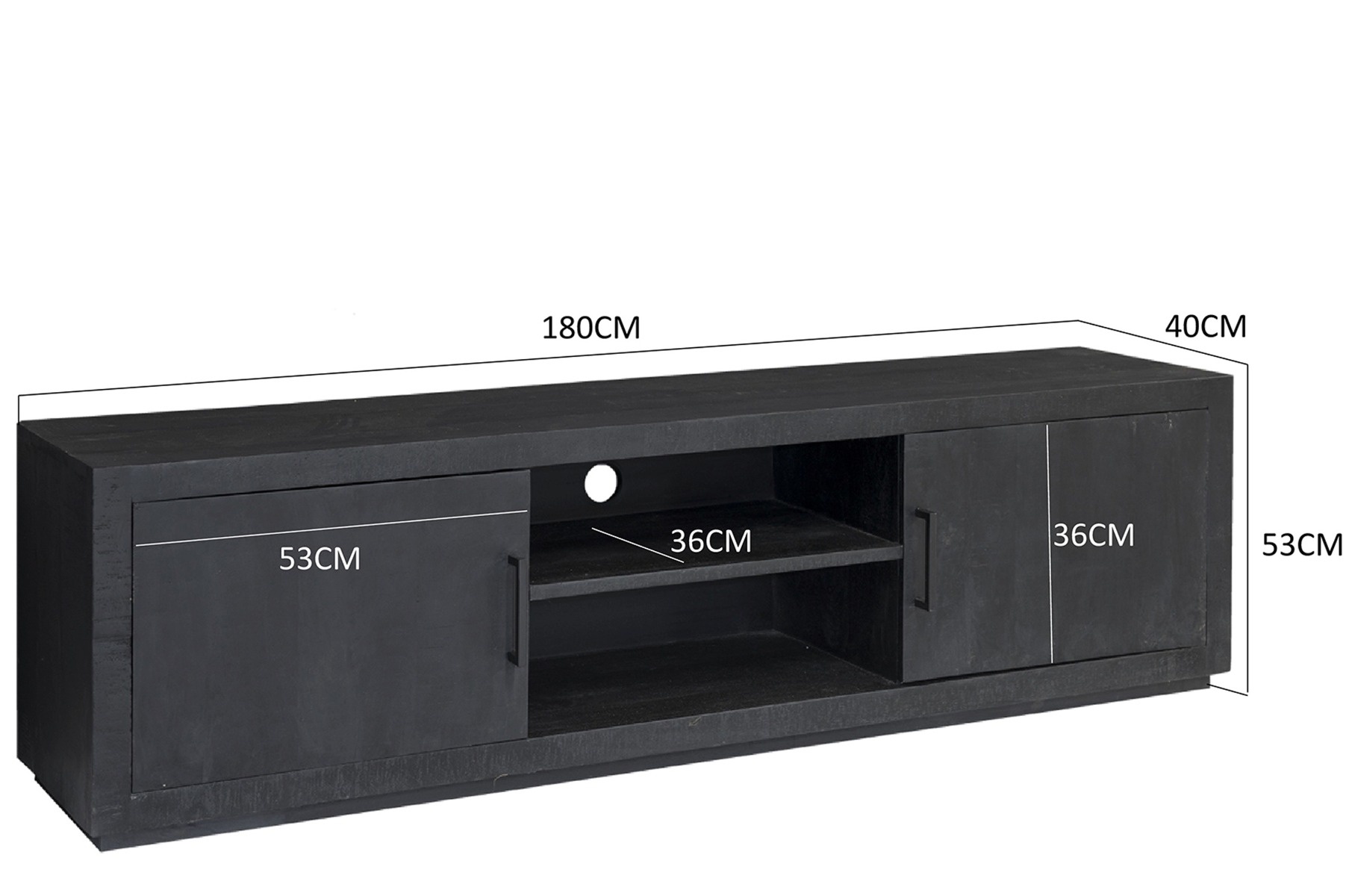 Livingfurn - TV Meubel Jaxx 180cm - Mangohout