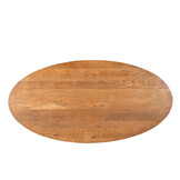 Livingfurn - Eetkamertafel Rocky Oval 160 cm - Mangohout / Gecoat Staal