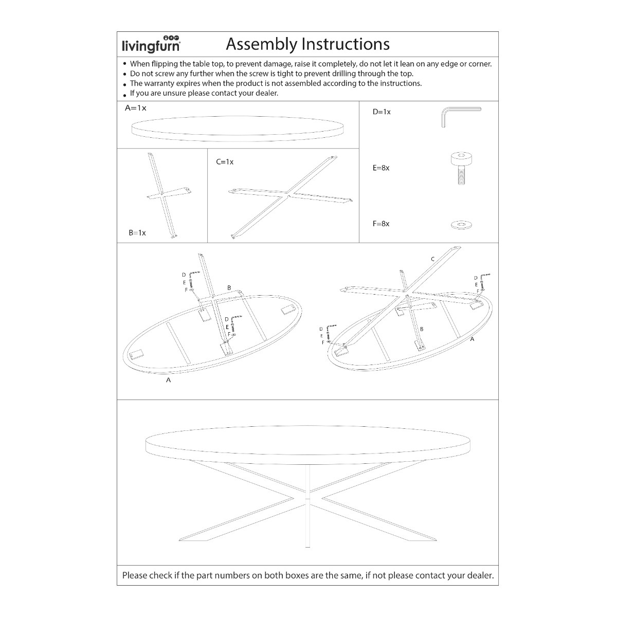 Livingfurn - Eetkamertafel Rocky Oval 160 cm - Mangohout / Gecoat Staal