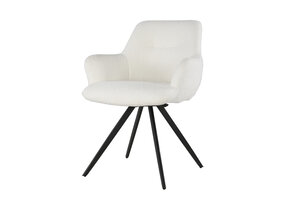 Livingfurn - Eetkamerstoel Doreen Boucle - Wit - 2 stuks