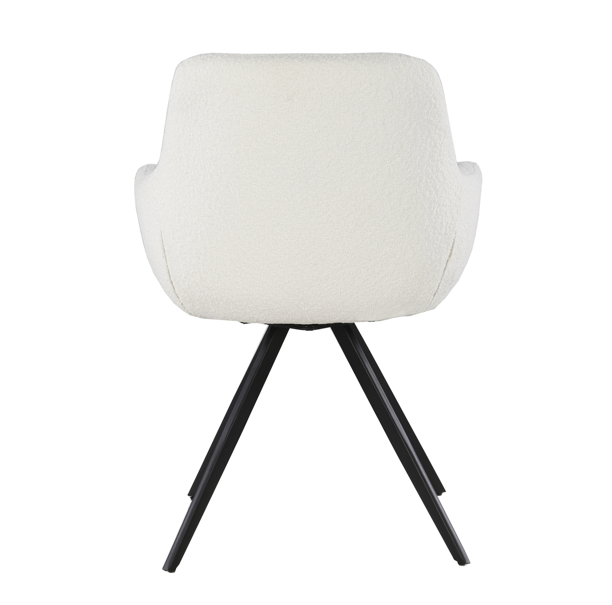 Livingfurn - Eetkamerstoel Doreen Boucle - Wit - 2 stuks