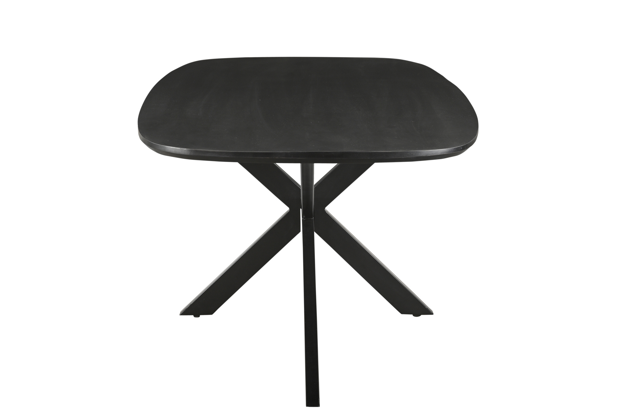Livingfurn - Eetkamertafel Jesper Danish Oval Black 230cm - Mangohout / Gecoat Staal