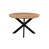 Livingfurn - Eetkamertafel Jesper Round 120cm - Mangohout / Gecoat Staal