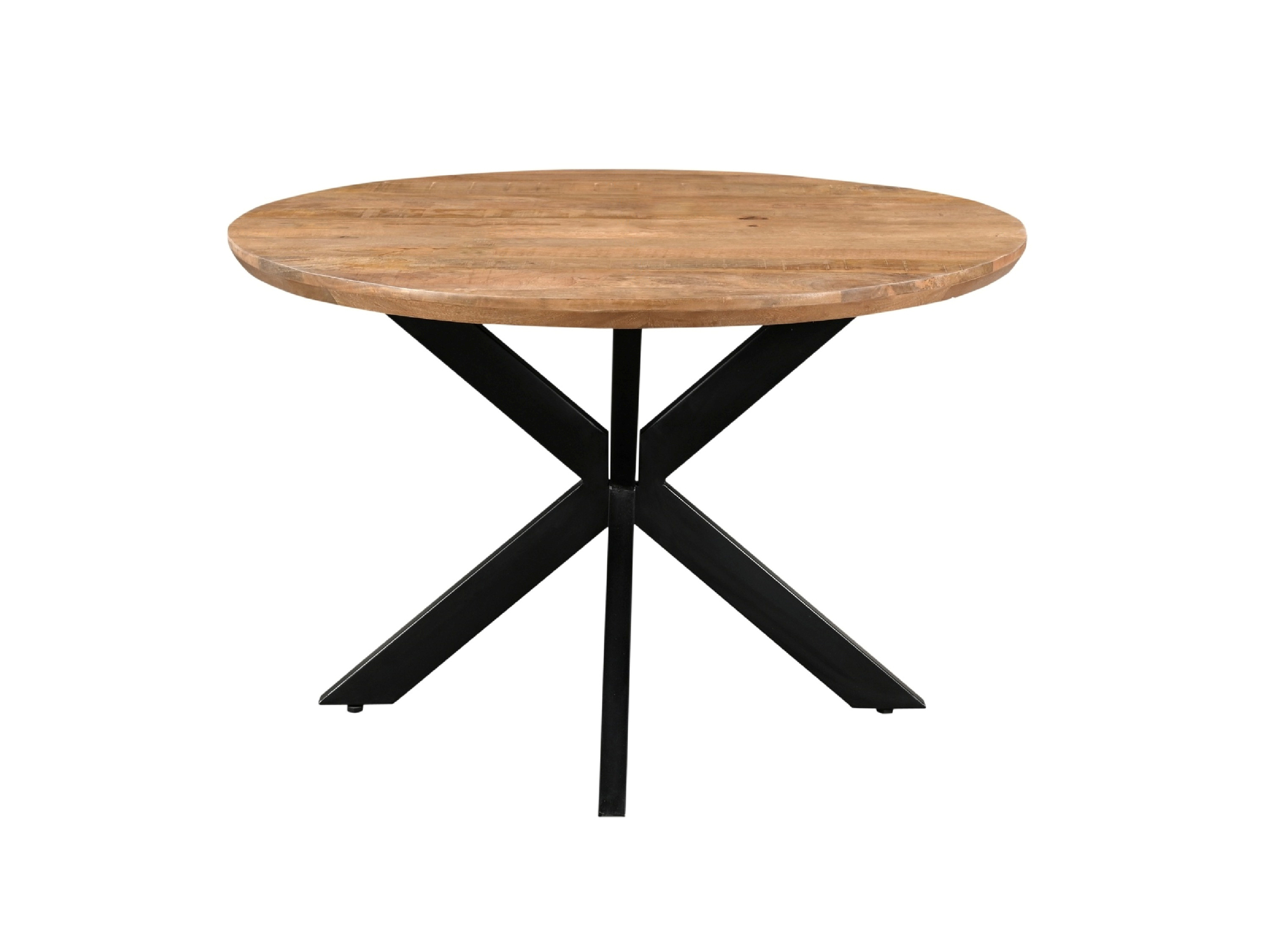 Livingfurn - Eetkamertafel Jesper Round 120cm - Mangohout / Gecoat Staal