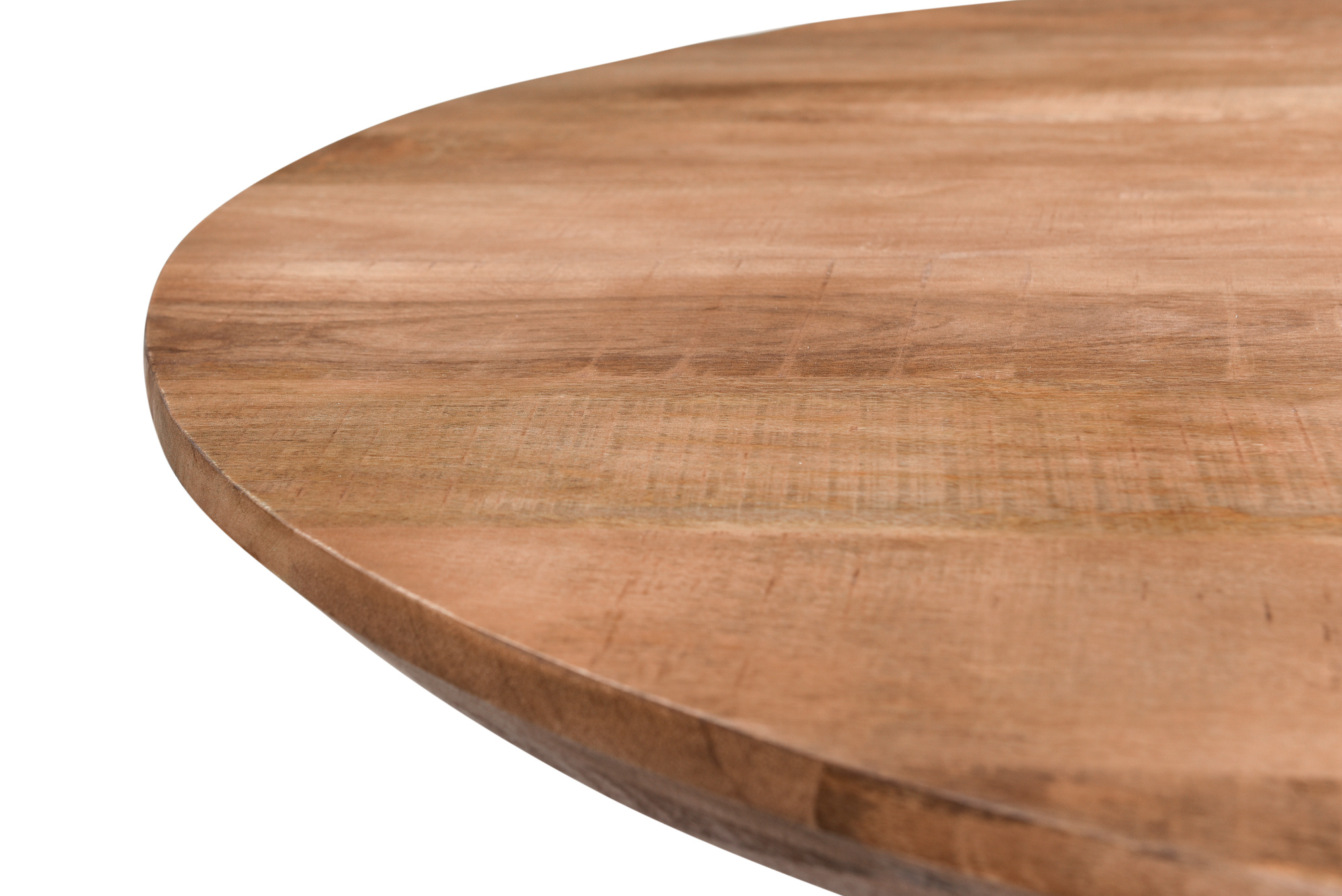 Livingfurn - Eetkamertafel Jesper Round 120cm - Mangohout / Gecoat Staal