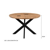 Livingfurn - Eetkamertafel Jesper Round 120cm - Mangohout / Gecoat Staal