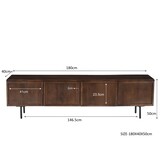 Livingfurn - TV Meubel Elan - 180x50x40 cm - Mangohout