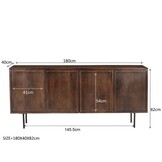 Livingfurn - Dressoir Elan - 180x75x40 cm - Mangohout