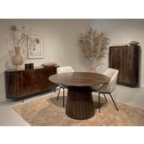 Livingfurn - Eetkamertafel Salvator Walnut 130cm - Mangohout