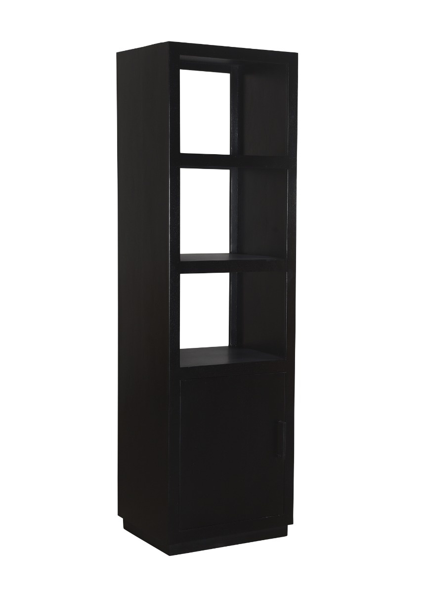 Livingfurn - Boekenkast Jaxx Black 60cm - Mangohout