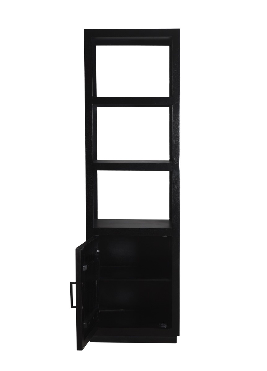 Livingfurn - Boekenkast Jaxx Black 60cm - Mangohout