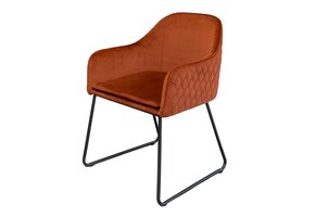 Livingfurn - Eetkamerstoel Benthe Rust Copper Velvet - Stof - 57x48x82