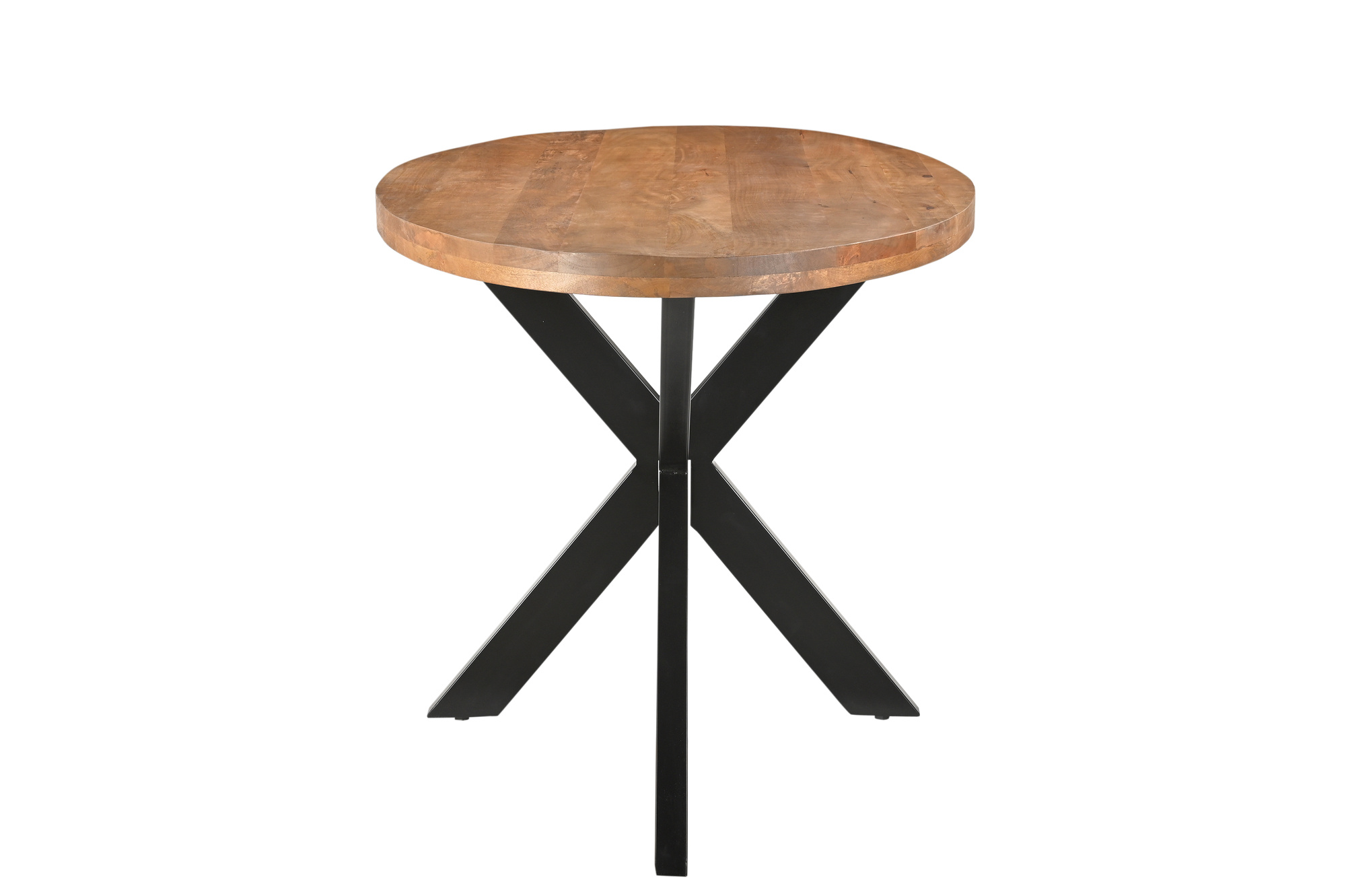 Livingfurn - Eetkamertafel Rocky Oval 180 cm - Mangohout / Gecoat Staal