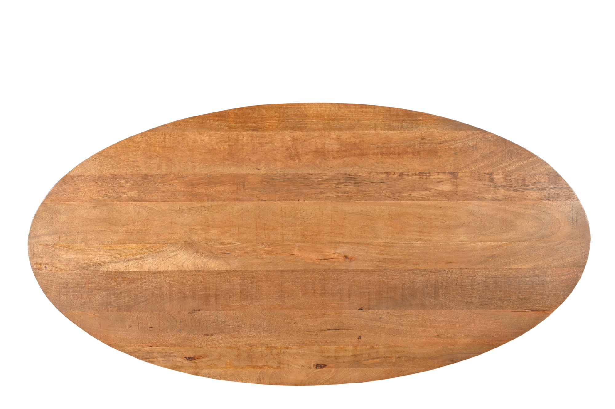 Livingfurn - Eetkamertafel Rocky Oval 180 cm - Mangohout / Gecoat Staal