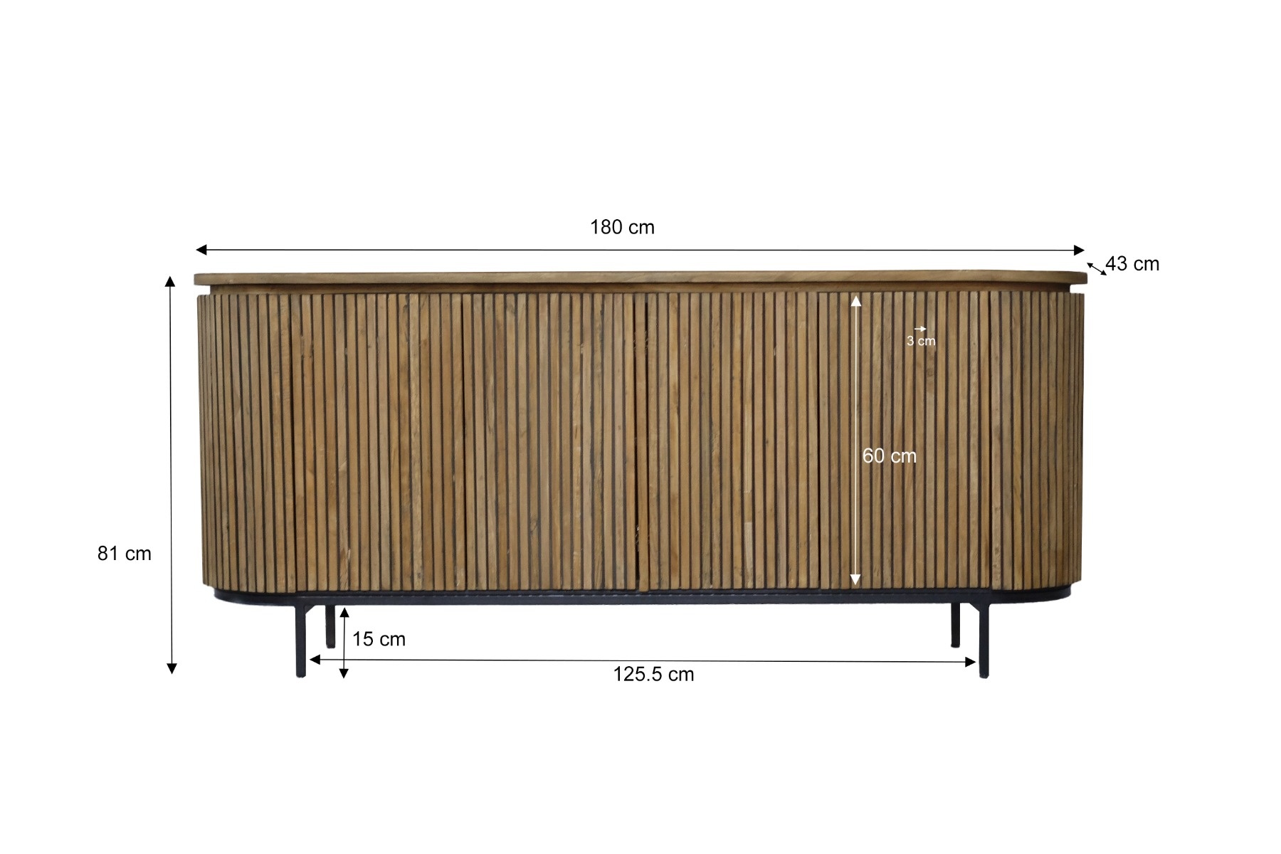 Livingfurn - Dressoir - Lausanne - Teakhout - 180cm
