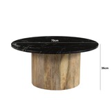 Brix - Salontafel Nova - Mangohout Marmer - 70x70x36
