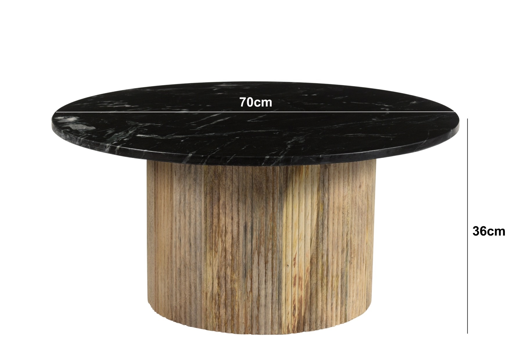 Brix - Salontafel Nova - Mangohout Marmer - 70x70x36