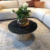 Brix - Salontafel Nova - Mangohout Marmer - 70x70x36