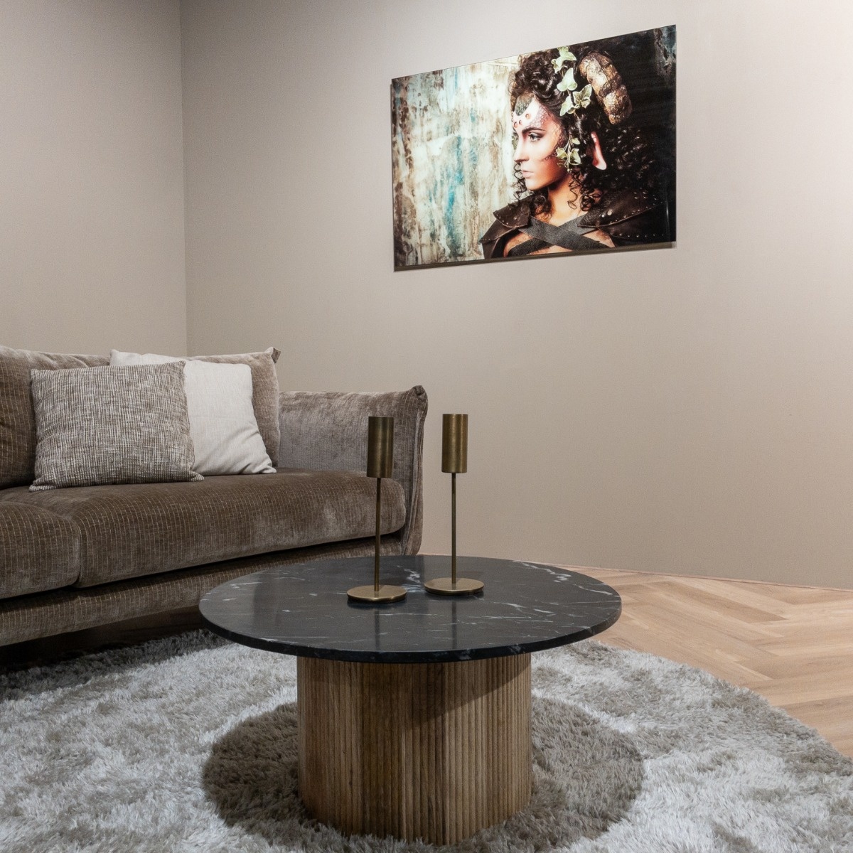 Brix - Salontafel Nova - Mangohout Marmer - 70x70x36