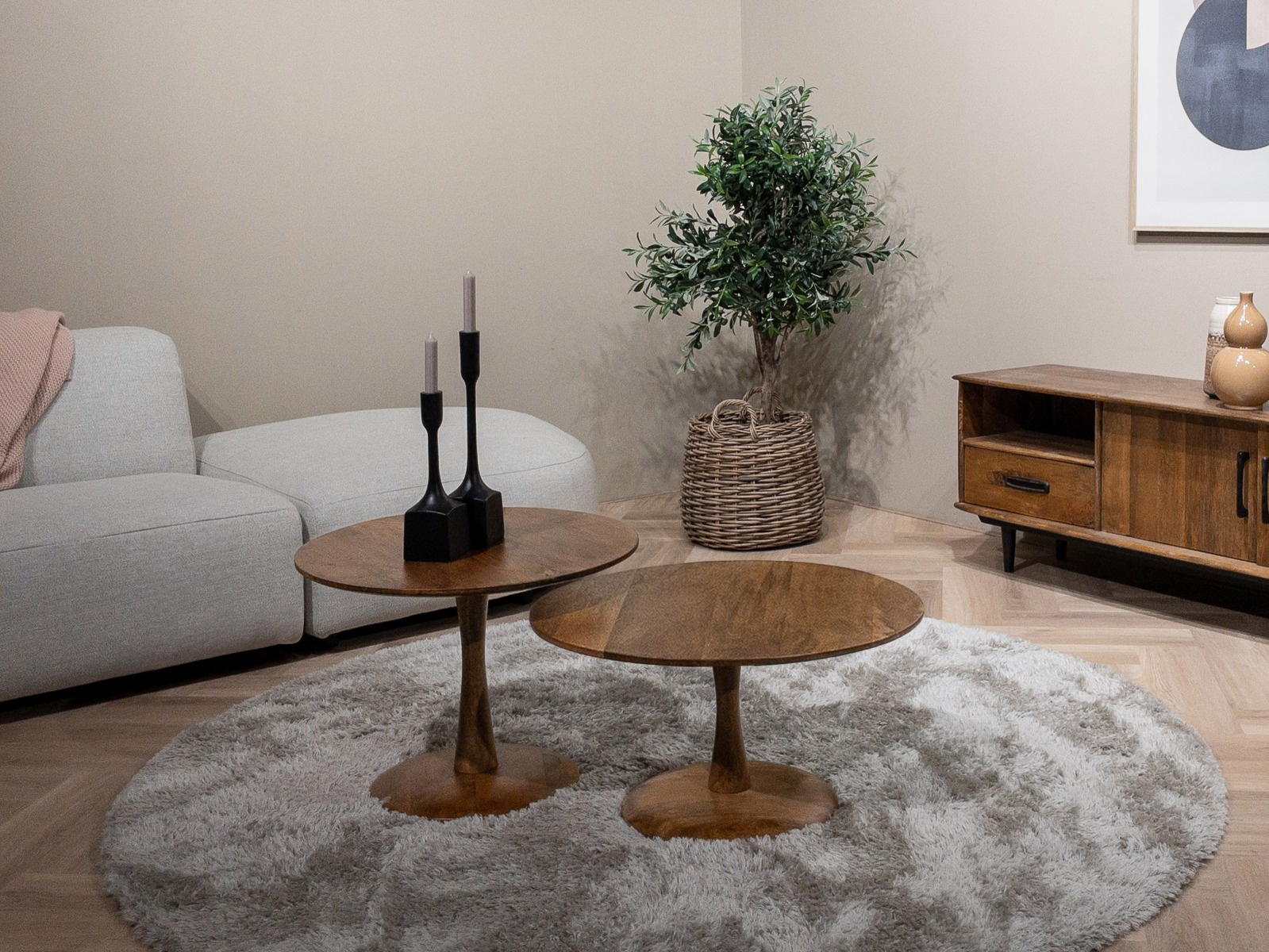 Brix - Salontafel Brix Vivian Bruin - 60x60x38cm - Mangohout