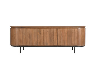 Livingfurn - TV Meubel Noor Natural 170cm - Mangohout / Gecoat Staal