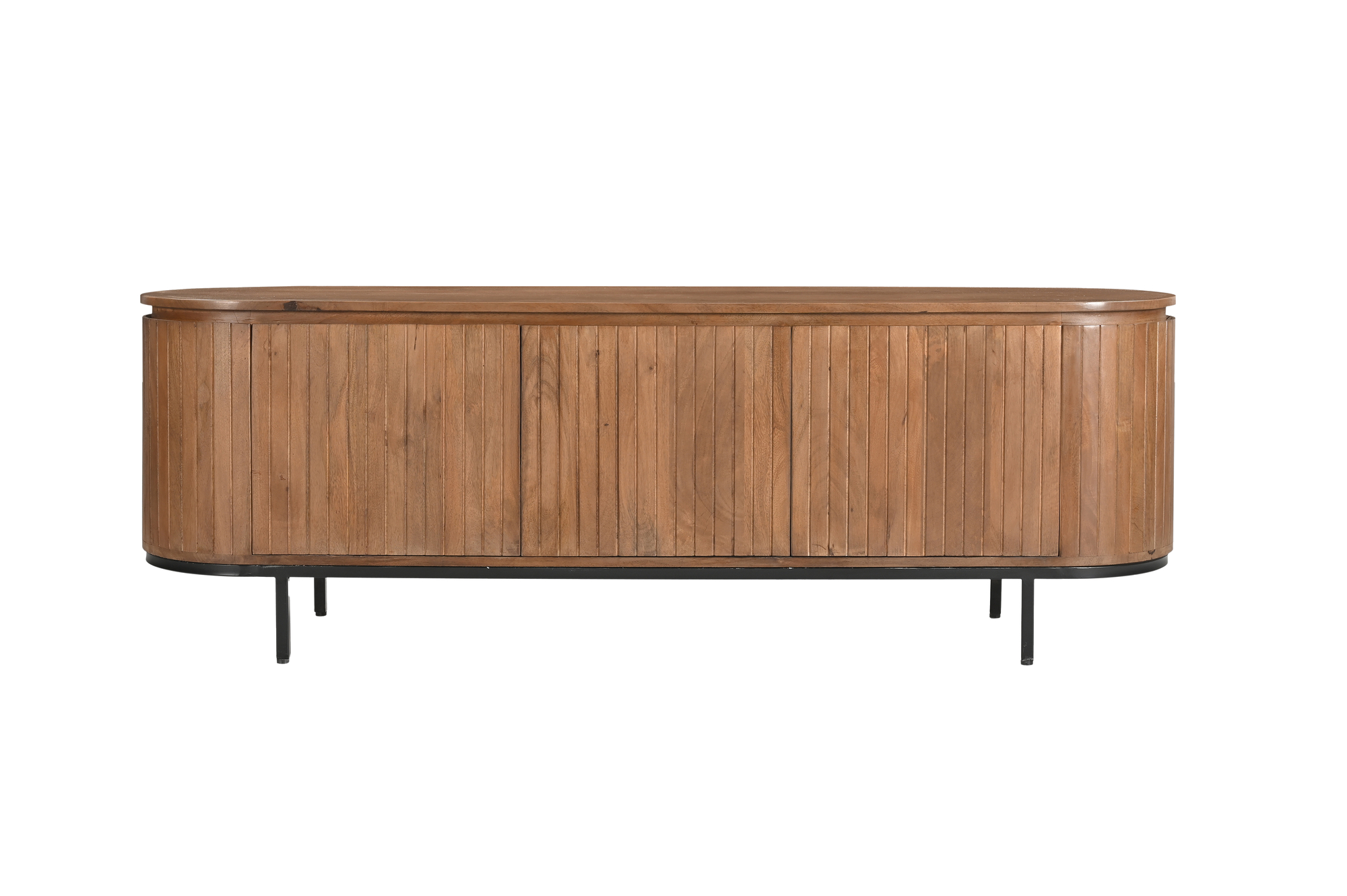 Livingfurn - TV Meubel Noor Natural 170cm - Mangohout / Gecoat Staal