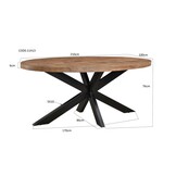Brix - Eetkamertafel Ovaal - 210 cm - Mangohout - Bruin