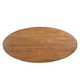 Livingfurn - Eetkamertafel Rocky Oval 240 cm - Mangohout / Gecoat Staal