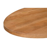 Livingfurn - Eetkamertafel Rocky Oval 240 cm - Mangohout / Gecoat Staal