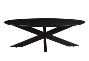 Livingfurn - Salontafel Oslo Ovaal Zwart -70x130x40 - Acaciahout
