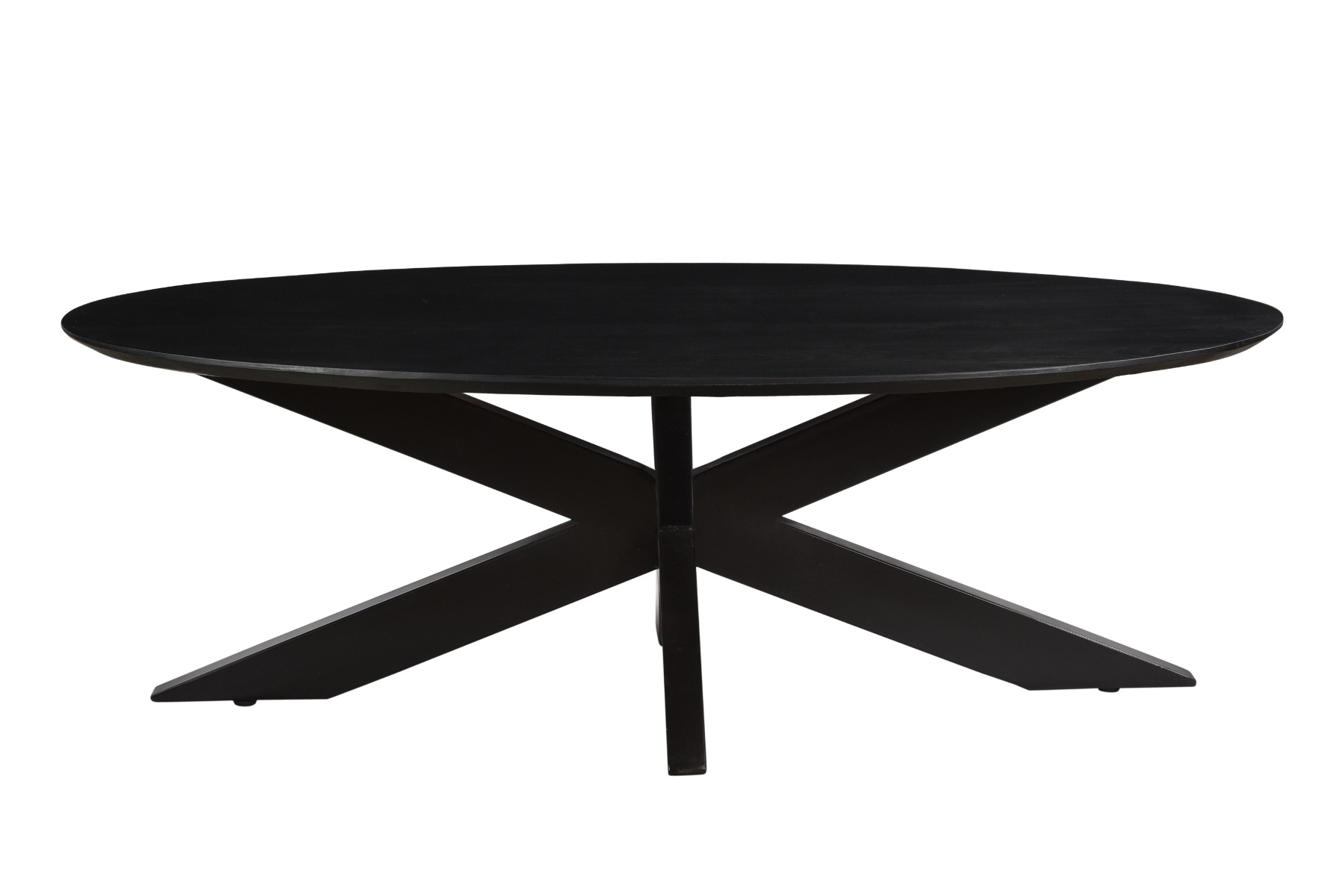 Livingfurn - Salontafel Oslo Ovaal Zwart -70x130x40 - Acaciahout