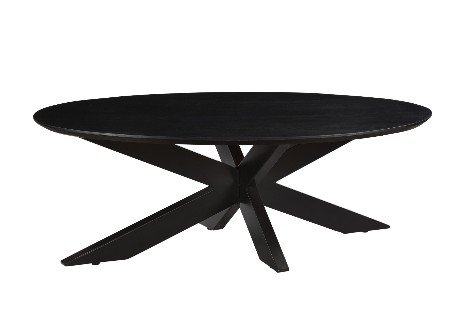 Livingfurn - Salontafel Oslo Ovaal Zwart -70x130x40 - Acaciahout