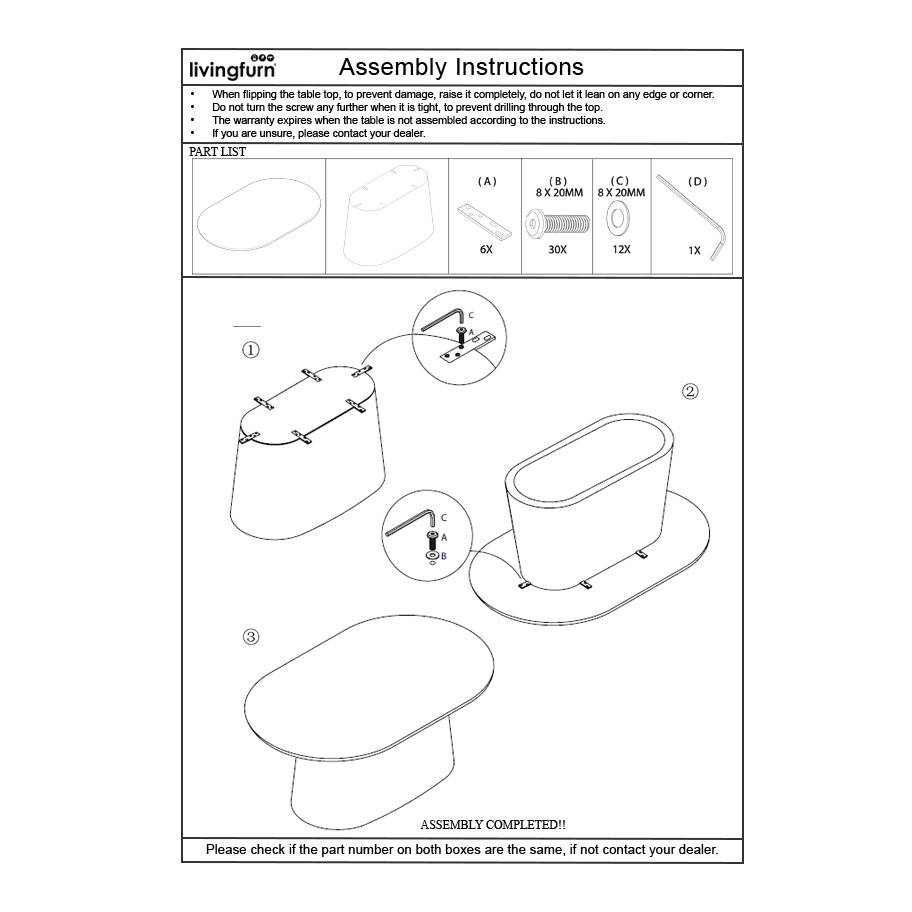 Livingfurn - Eetkamertafel - Tobago Espresso 230cm - Bruin