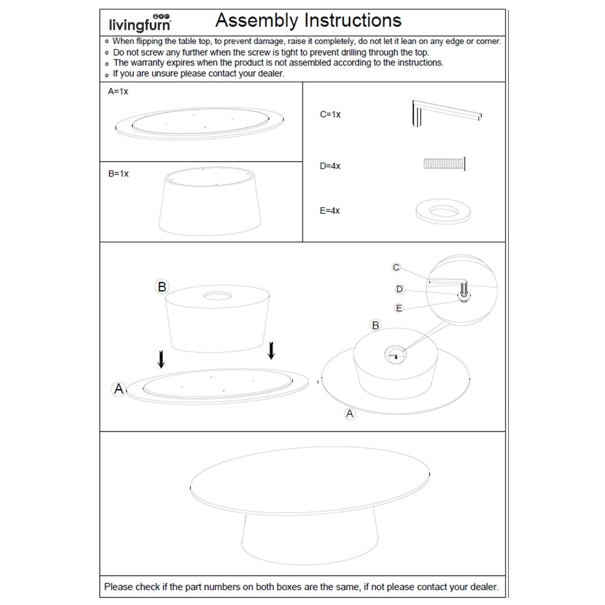 Brix - Salontafel - Brix Bottecino Oval 120cm - Beige